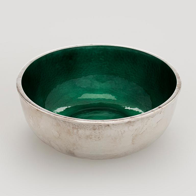 A sterling silver and enamel bowl, maker's mark of A. Tillander, Turku 2005.
