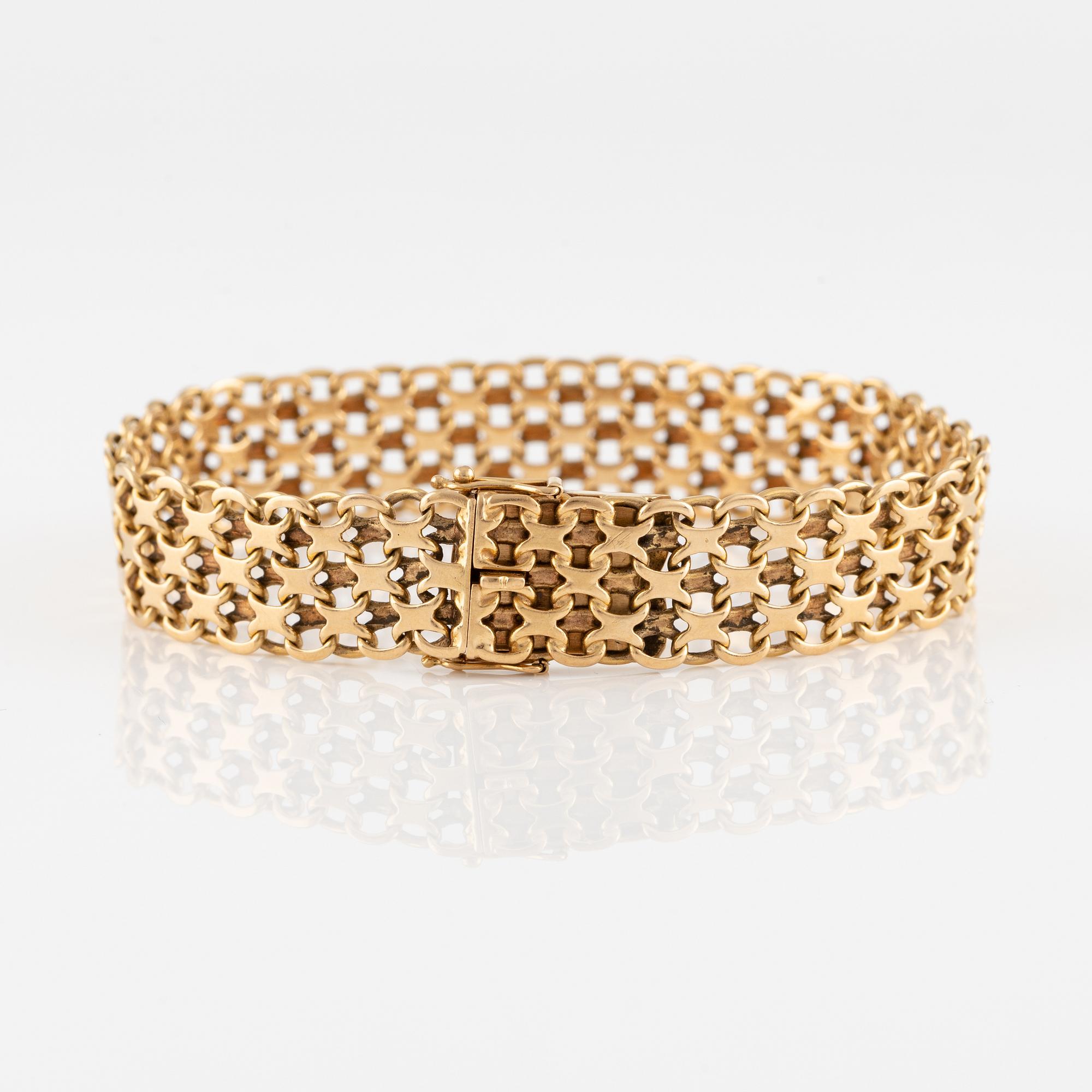 Armband 18K guld, X-länk.