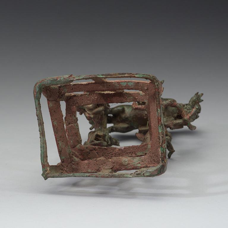 A large bronze equestrian sculpture, Burma, 19th Century.