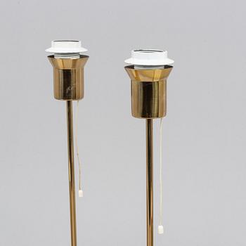 Apair of Bergbom brass table lamps.