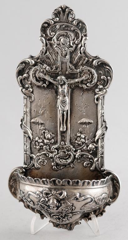 VIGVATTENSKÅL, silver 800, Tyskland, 1800-/1900-tal. Vikt 194 g.