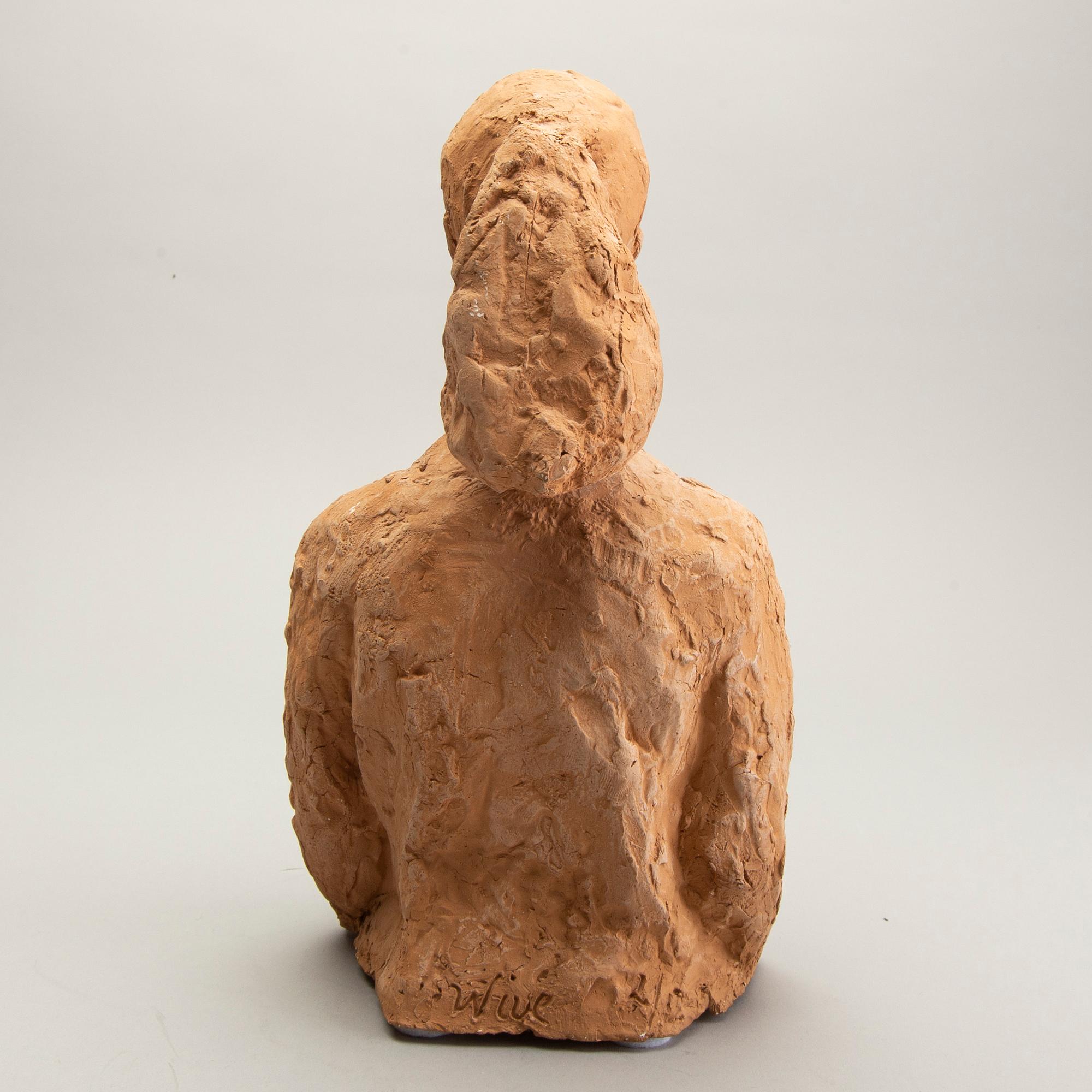 Wive Larsson, sculpture, signed, terracotta.