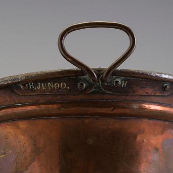 An 18th century copper wine cooler.