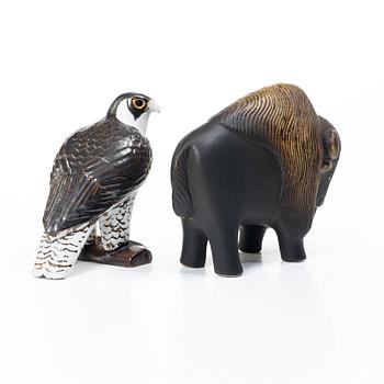 Lisa Larson, a 'Säl' and 'Utter' figurine, Gustavsberg for NK, Nordiska Kompaniet in collaboration with WWF.