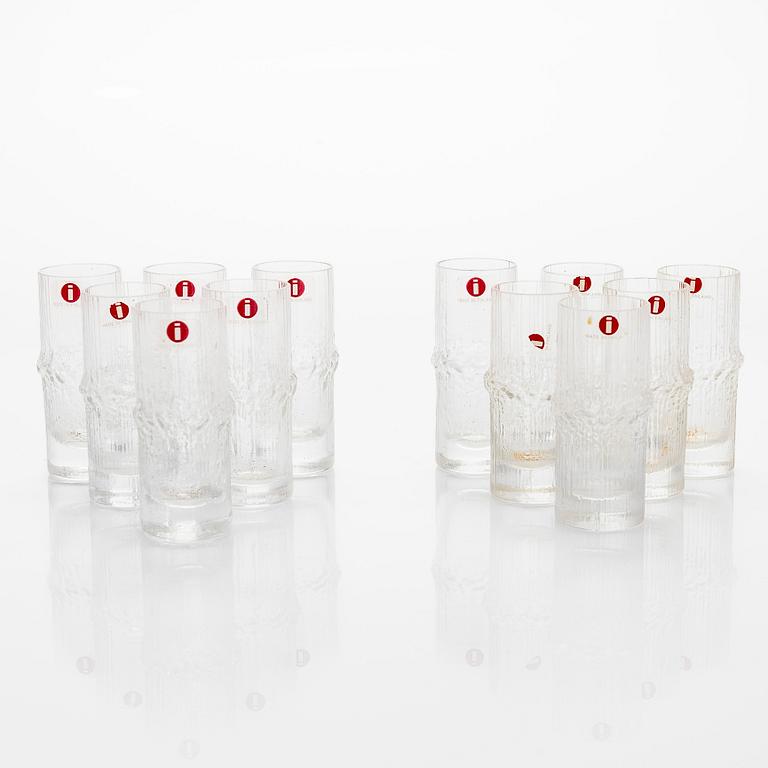 Tapio Wirkkala, snapsglas, totalt 12 st, "Niva", i två originallådor. Iittala.