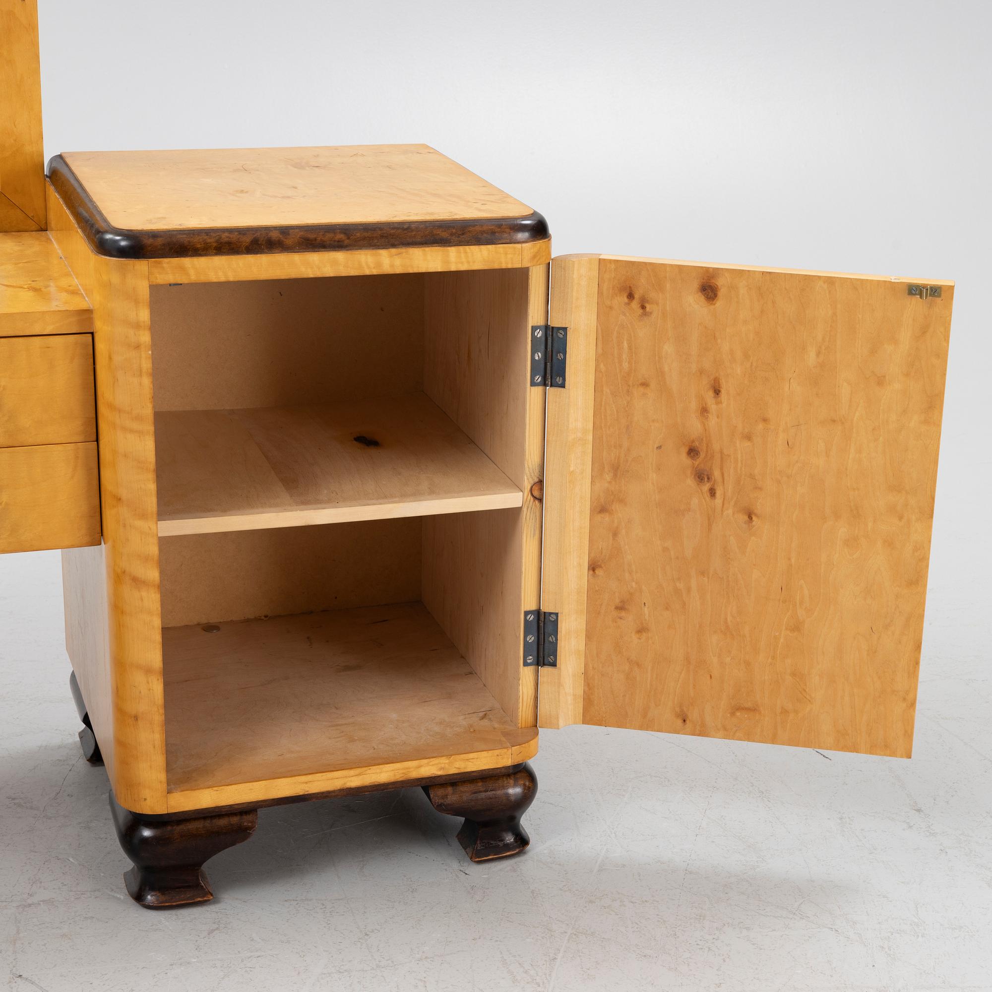 Sminkbord, pall och spegel, Art Deco,  1930-tal.