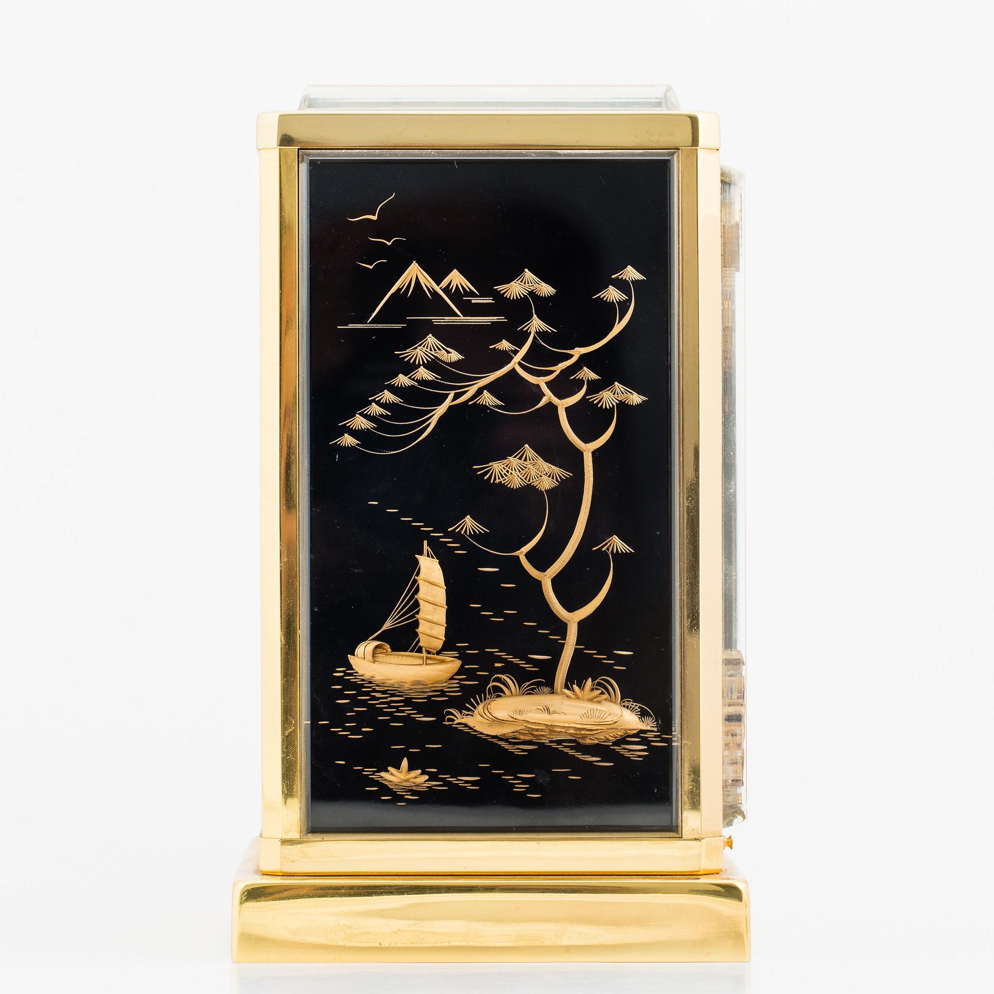 JAEGER-LE COULTRE, Atmos, "Black Chinoiserie Marina", table clock, 24 x 18,5 x 12,5 cm.