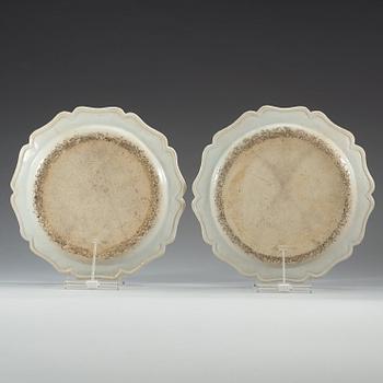 A pair of famille rose dishes, Qing dynasty, Qianlong (1736-95).