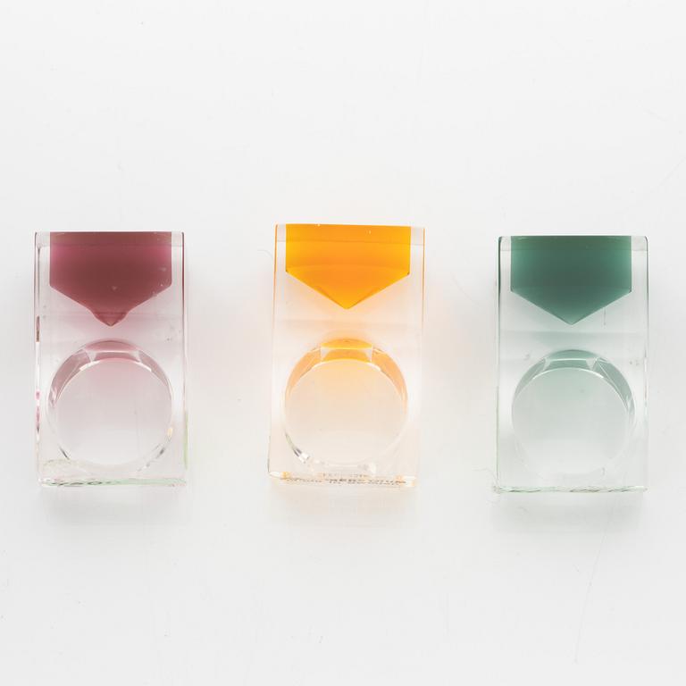 Siv Lagerström, three acrylic plastic rings, 1970s.