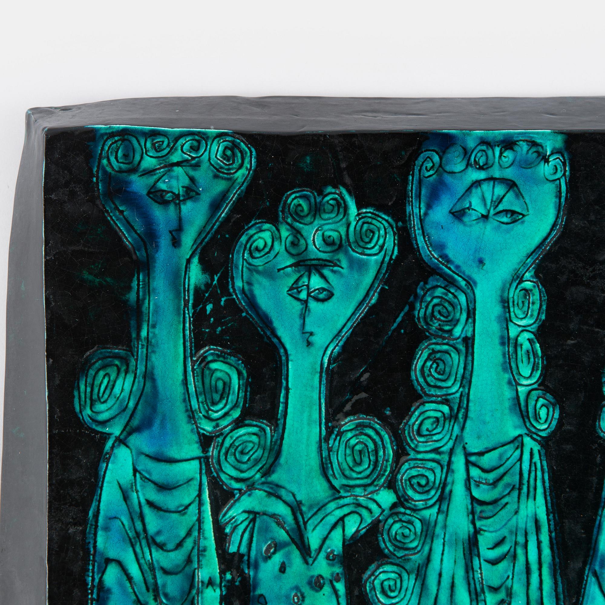 Birger Kaipiainen, väggrelief, stengods signerad Kaipiainen.