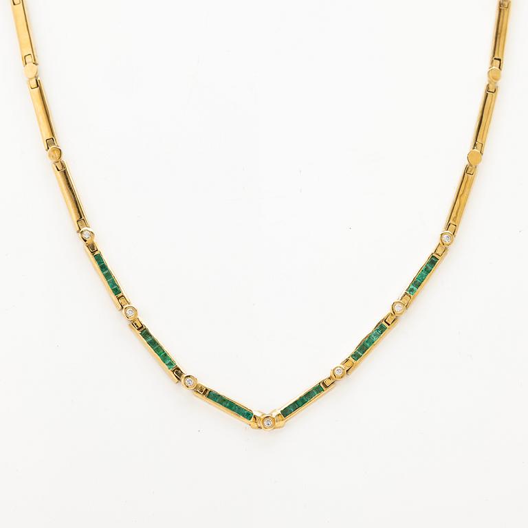 Necklace and bracelet, 18K, Old Orient.