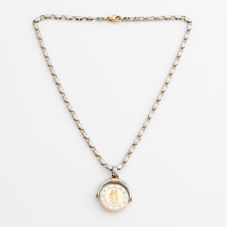 Bulgari, necklace, 18K gold and steel.