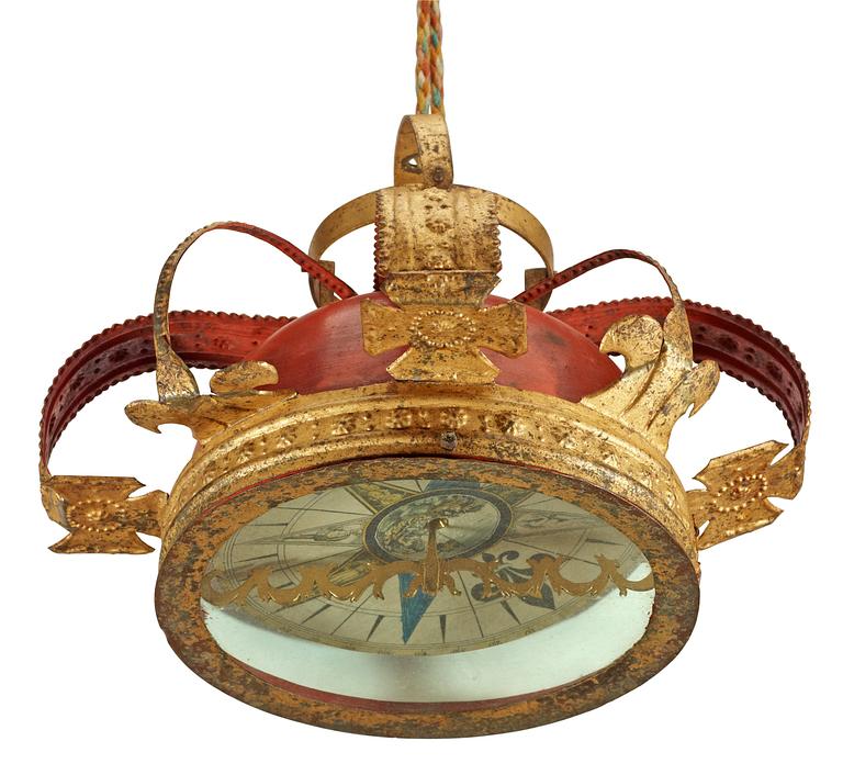 A late 18th century hanging compass marked 1787.