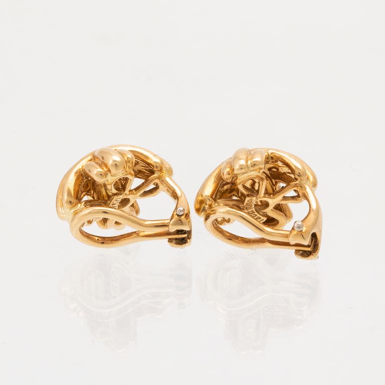 Tiffany & Co, a pair of 18K gold "Signature X" earrings.