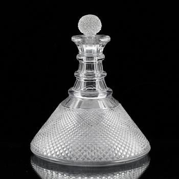 SKEPPSDEKANTER/KARAFF, glas, tidigt 1900-tal.