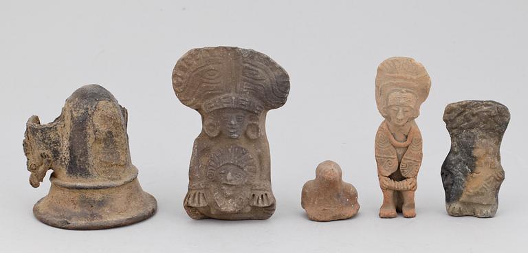 PARTI KERAMIK, 5 delar, lergods, Pre-columianska.