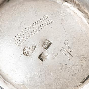 A Russian silver teapot, Moscow 18th century, unclear marks, probably Fedor Petrov (active 1760-1789).