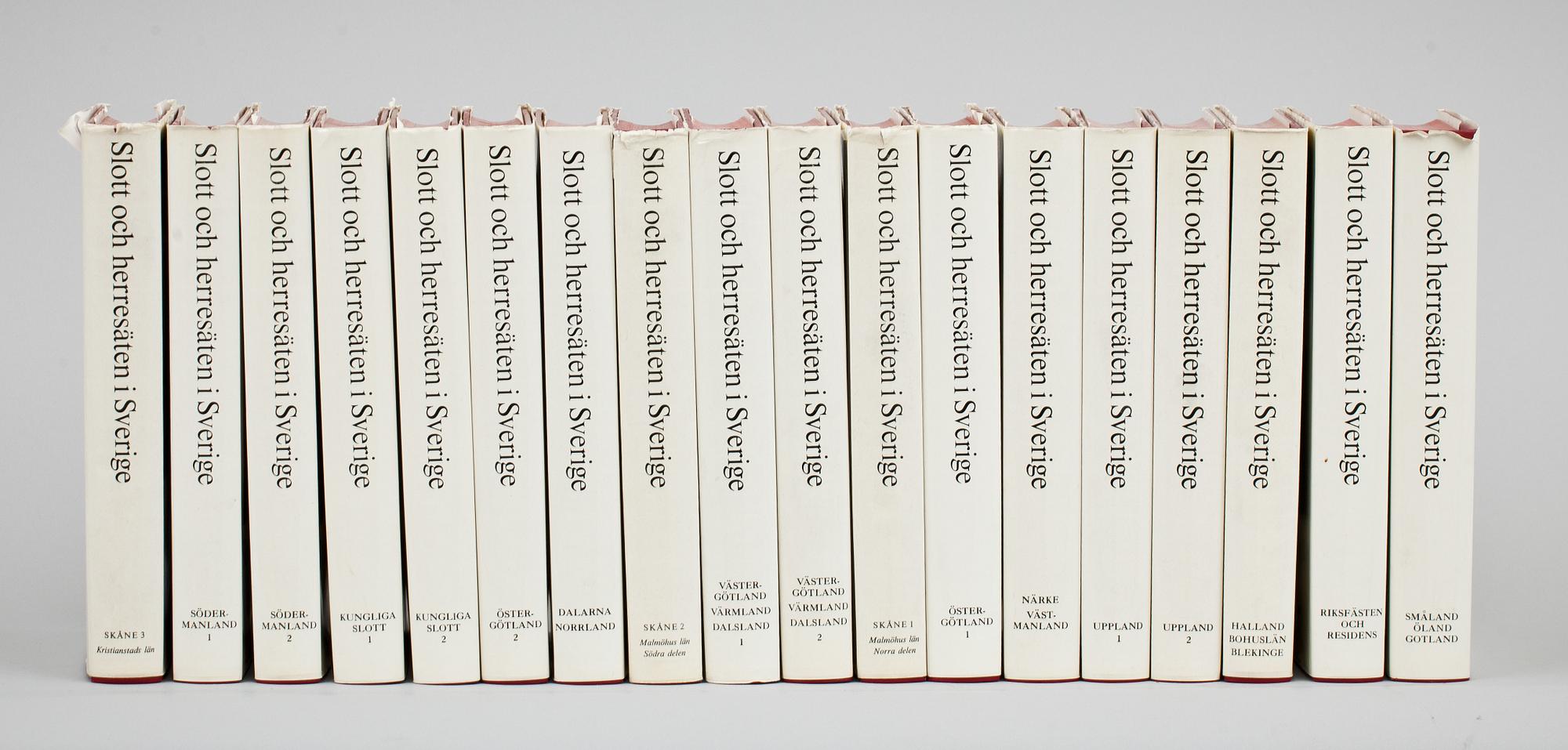 BÖCKER, 18 volymer, "Svenska slott och herresäten i Sverige", Allhems Förlag, Malmö 1966-71.