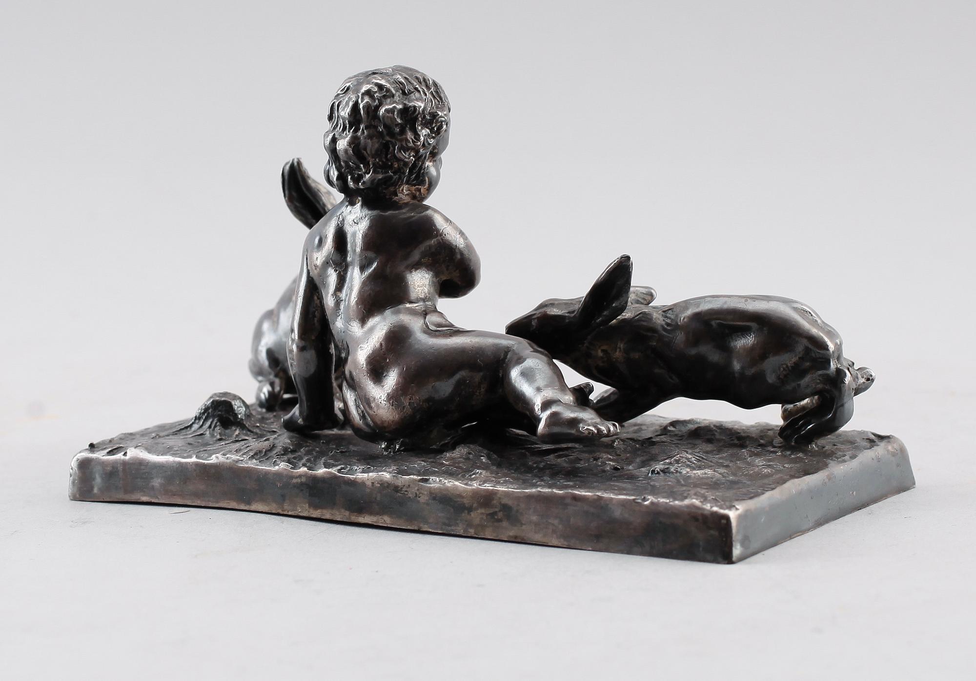 SKULPTUR, metall, omkring år 1900.