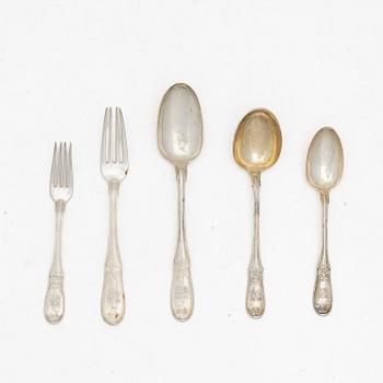 24 pieces of silver cutlery, Copenhagen, Denmark, 1879.