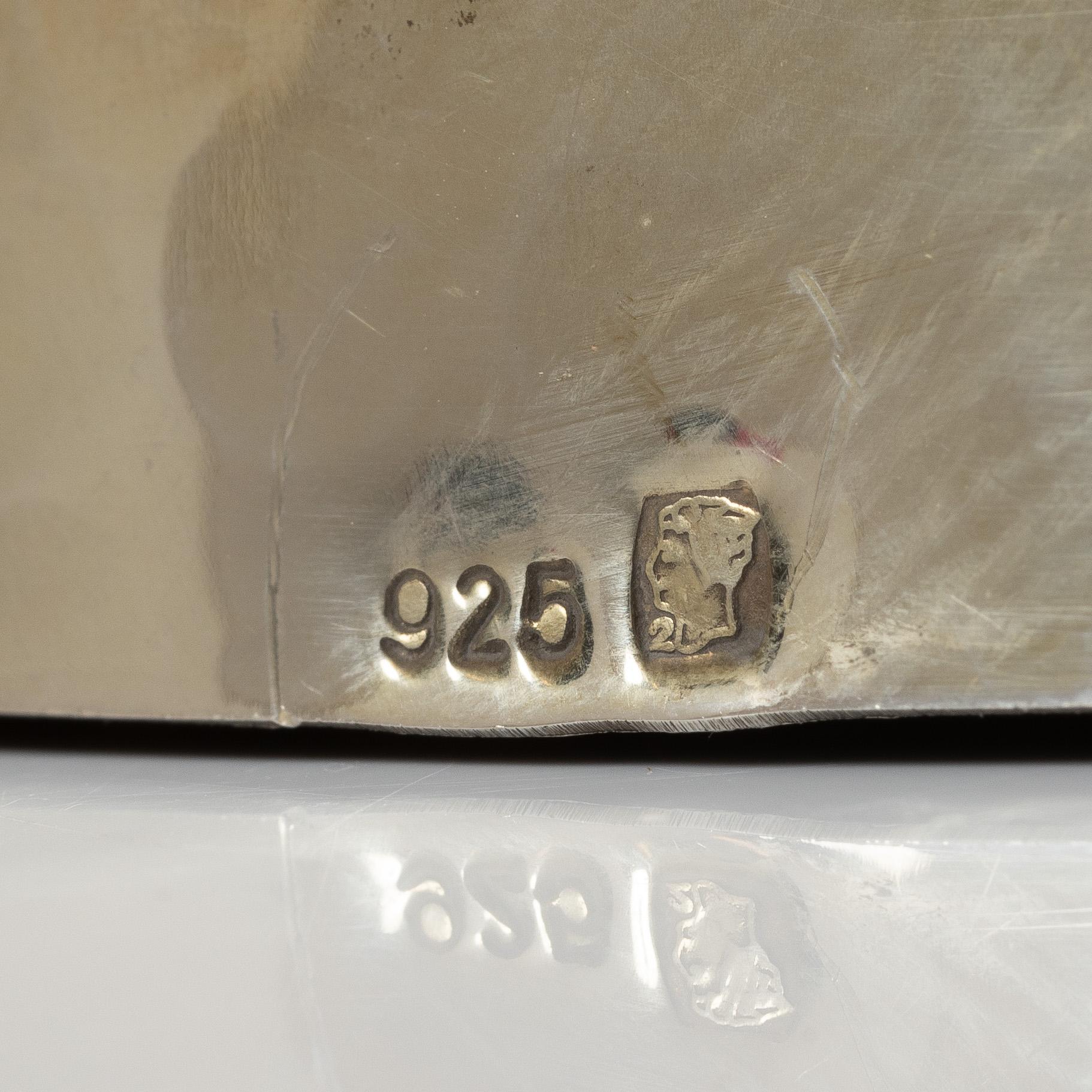 A pair of decorative silver bowls, Empire style, 20th Century.