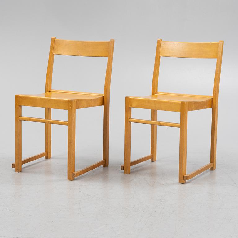 Sven Markelius, a set of five 'Orkesterstolenä chairs, mid 20th century.