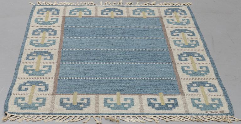 Anna-Greta Sjöqvist, a carpet, flat weave, ca 200-201 x 135,5-138 cm, signerad AGS.