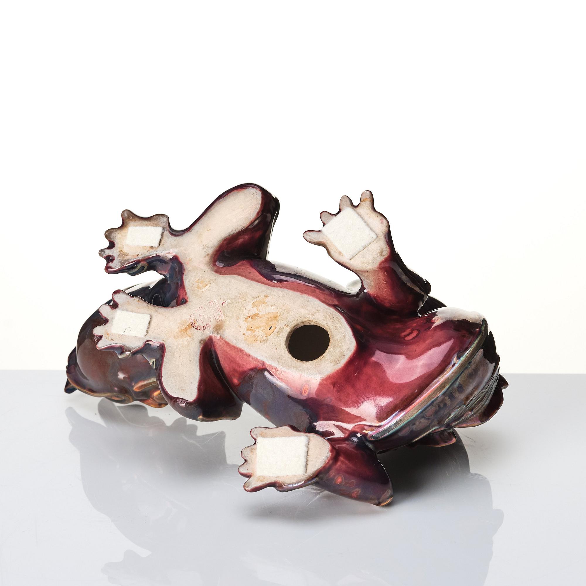 Wilhelm Kåge, a stoneware sculpture of a dragon, Gustavsberg, Sweden 1940-50s.