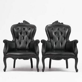 Maarten Baas, a pair of “Smoke Armchairs”, Moooi, the Netherlands, post 2002.