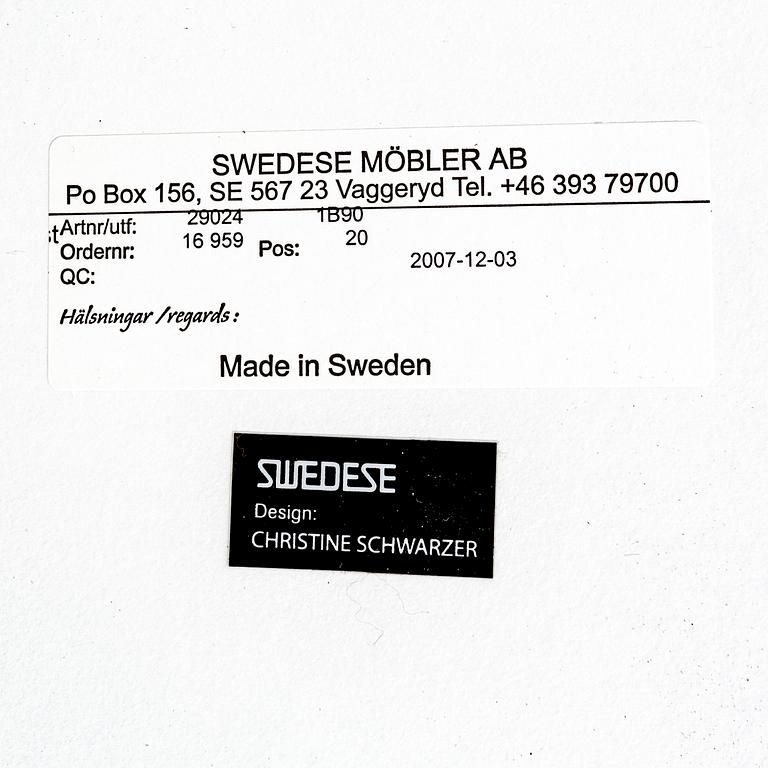Christine Schwarzer, soffbord, ”Flower”, Swedese 2000-tal.