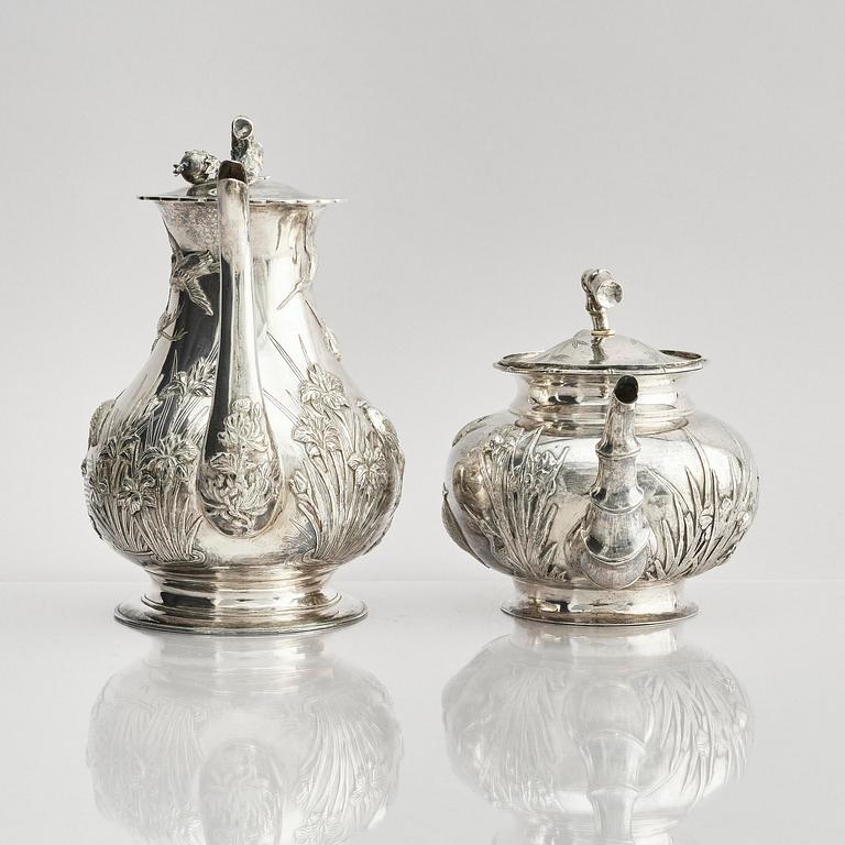 A fine Chinese Export silver tea and coffee service, Sing Fat, early 20th century.