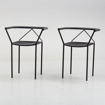 Maurizio Peregalli, a pair of 'Poltroncina' chairs for Zeus Noto, Italy. The model designed 1984.
