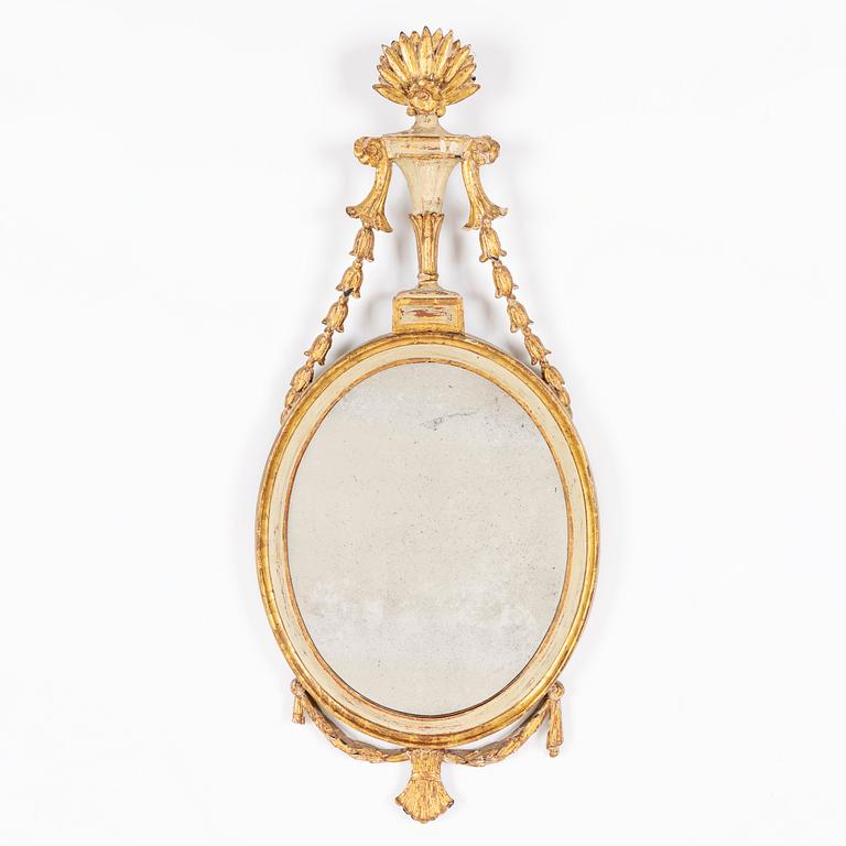 A Danish Louis XVI ' Liselund' mirror, late 18th century.