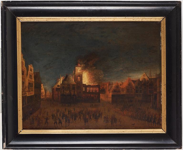 Egbert Lievensz van der Poel Tillskriven, "Eldsvåda om natten i en stad".