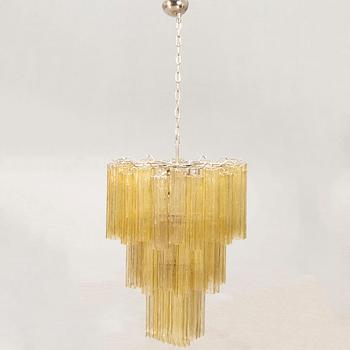 A Toni Zuccheri glass and chrome chandelier for Murano around 2000.