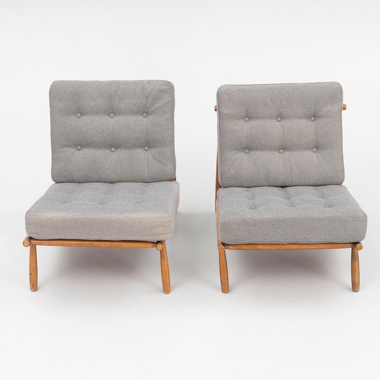 Alf Svensson, a pair of "Domus" lounge chairs, Dux, Sweden, 1950's.