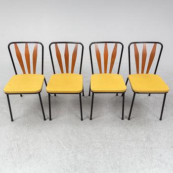 A set of four Swedish chairs, Bjärnums Slöjdfabrik AB, 1950s. Signed with label.