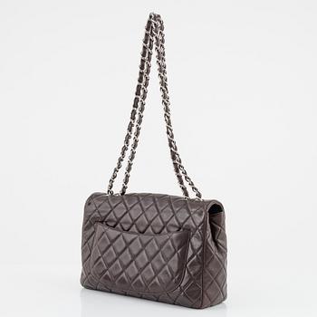 Chanel, a chocolate brown leather 'Single Flap Bag', 2015-16.