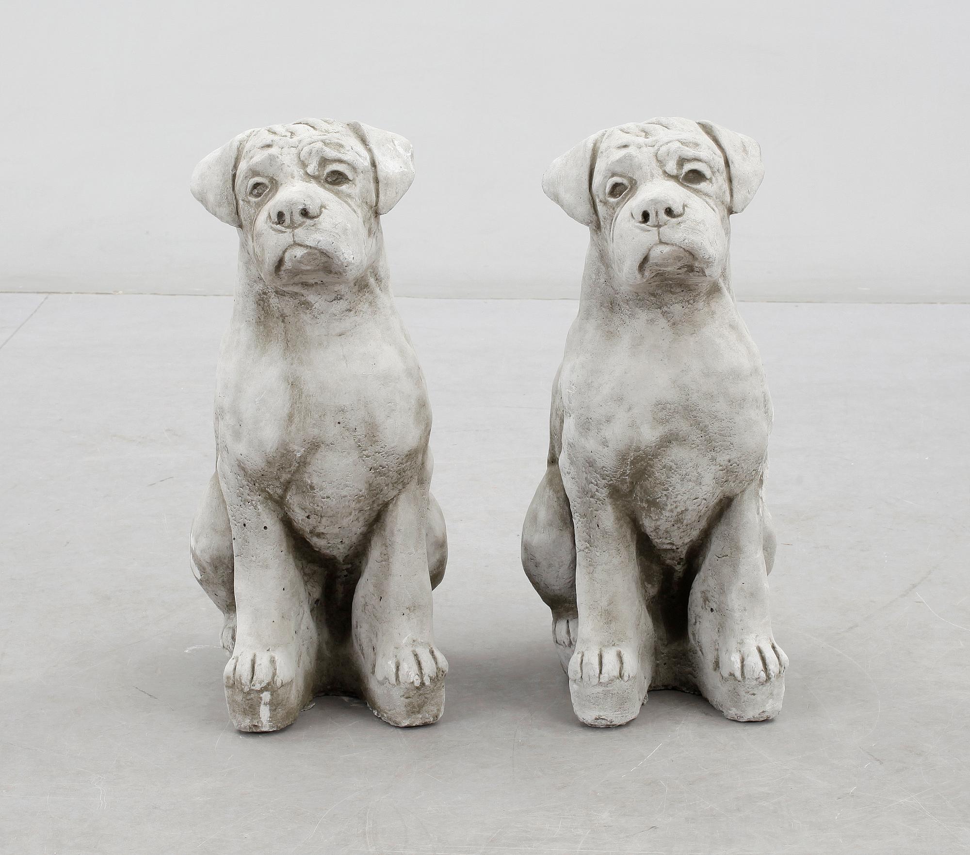 TRÄDGÅRDSSKULPTURER, ett par, sten/betong, 1900/2000-tal.