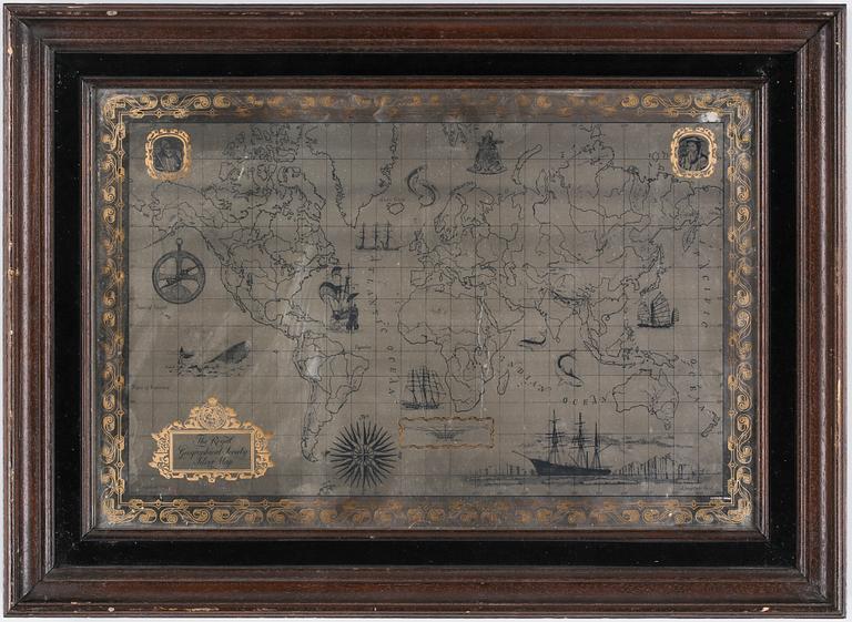 KARTA, sterlingsilver, "The Royal Geographical society silver map", England.
