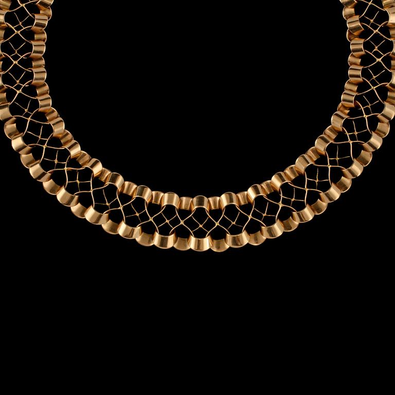 COLLIER, 18k guld, Theresia Hvorslev, Alton, Falköping. Vikt 49 cm.