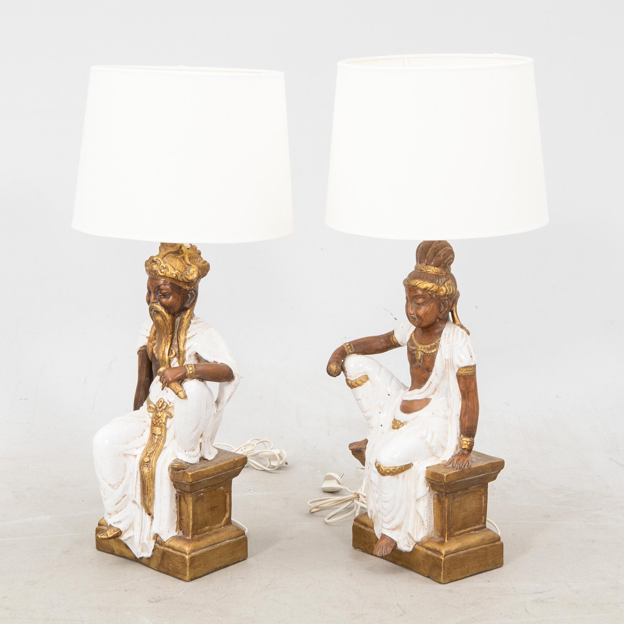 Table lamps a pair 1970s.