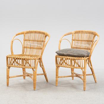 A set of eight bamboo and rattan chairs, Sika, Denmark.