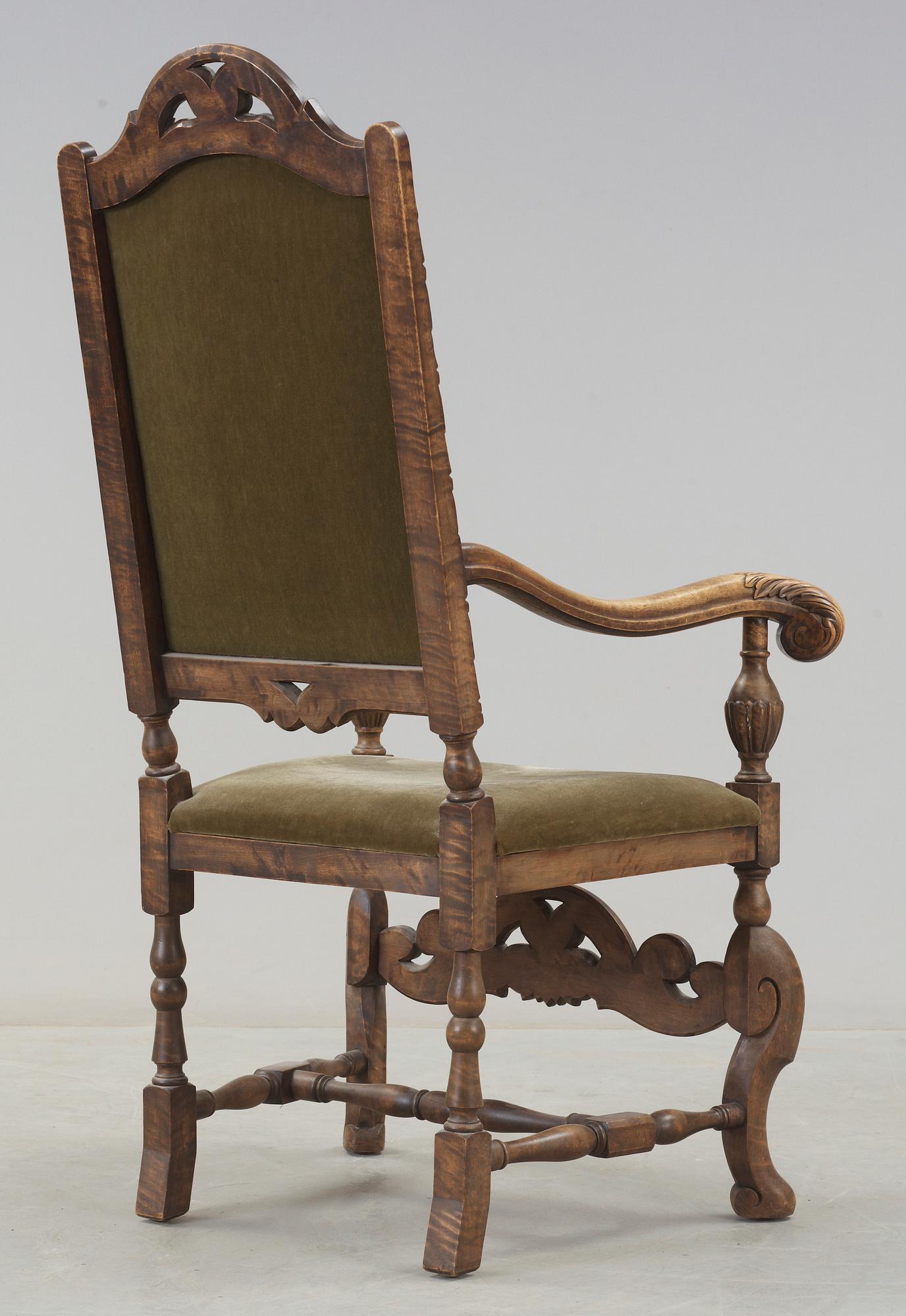 KARMSTOL, barockstil. 1900-tal.