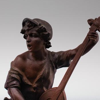FIGURER, 1 par, bronserad metall, 1900-/2000-tal.