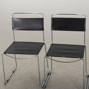 Four chairs, likely Italy, second half of the 20th century.