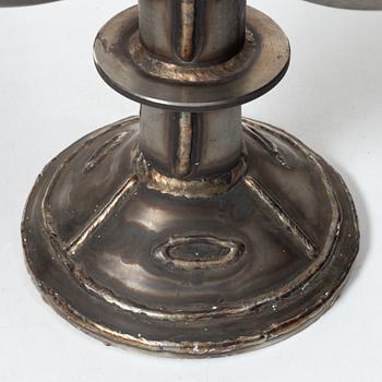 Allan Ebeling, candelabrum for three candles, wrought iron, Torshälla 1964.