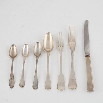 31 pieces of silver cutlery, Sweden, 18th-19th Century.