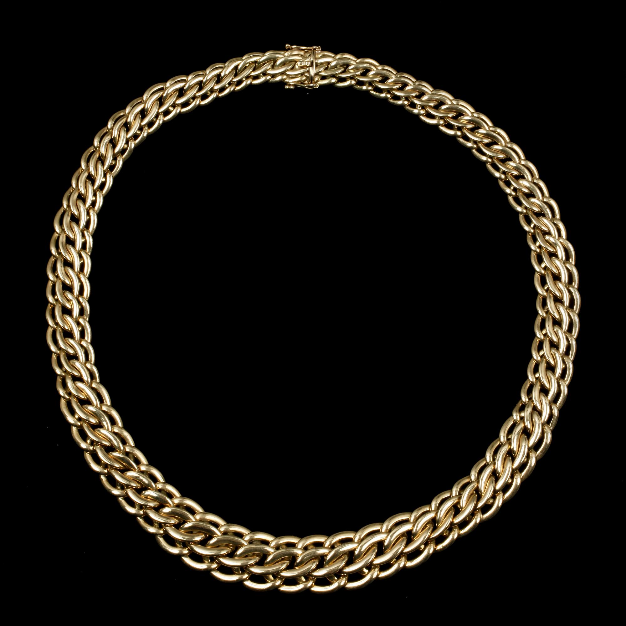 COLLIER, 18k guld. Tyskland, 1900-talets andra hälft. Vikt 49,8g.
