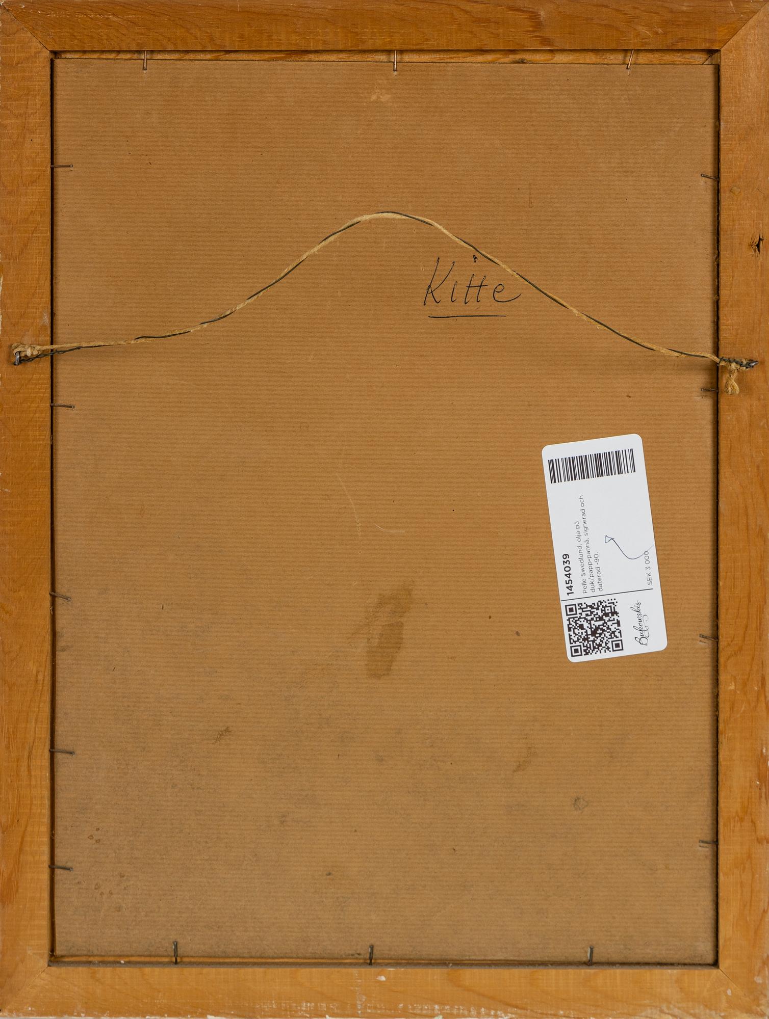 Pelle Swedlund, oil on canvas/papaer-panel, signed and dated -90.